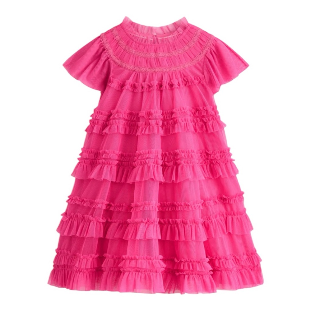 Mini Boden Tulle Tiered Pink Dress. Size 11/12
